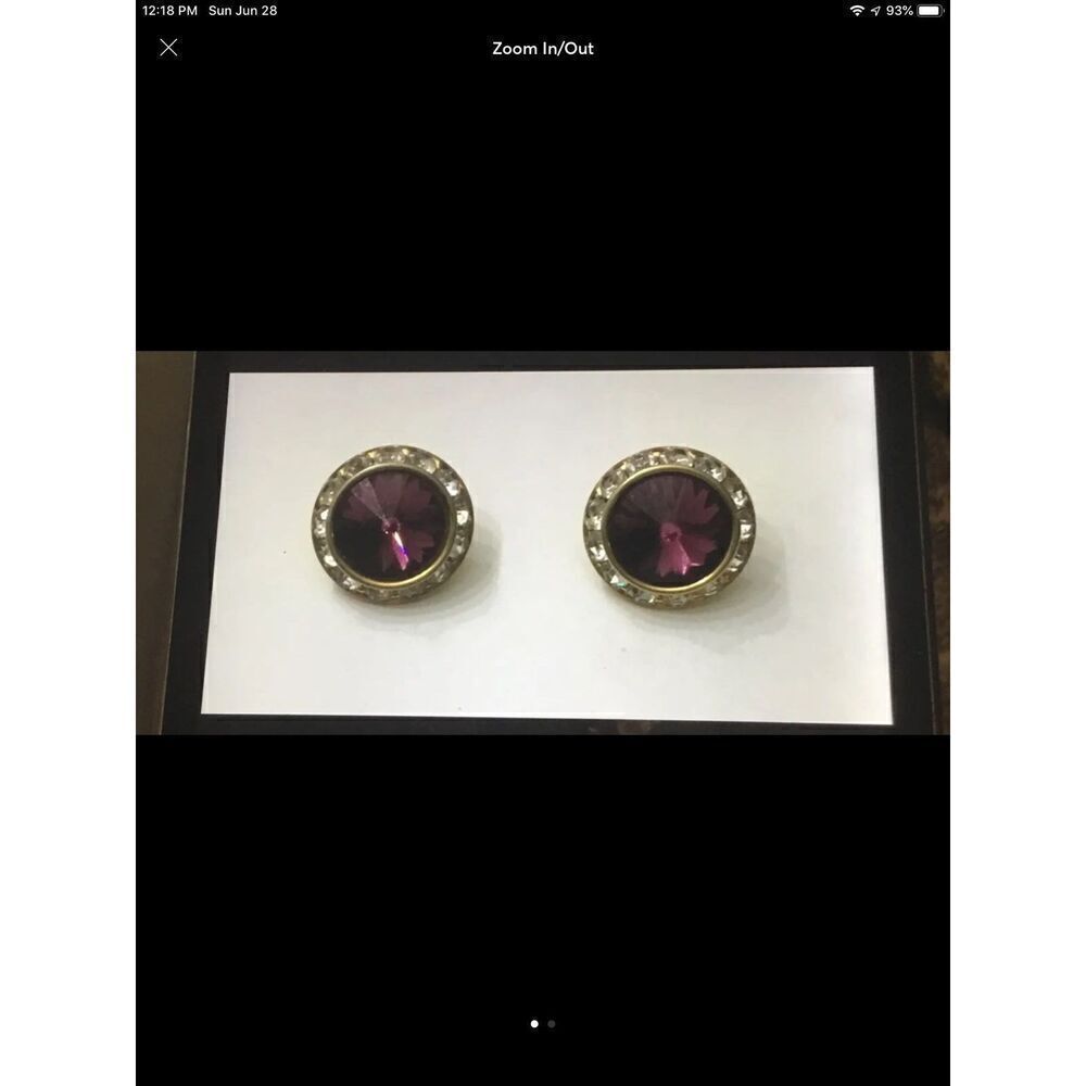 Round Amethyst & CZ Rondelle Earrings
